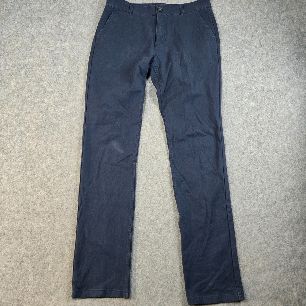 Mugsy Morgans Chino Pants Mens 32x34 Navy Blue Casual Stretch Office Commuter